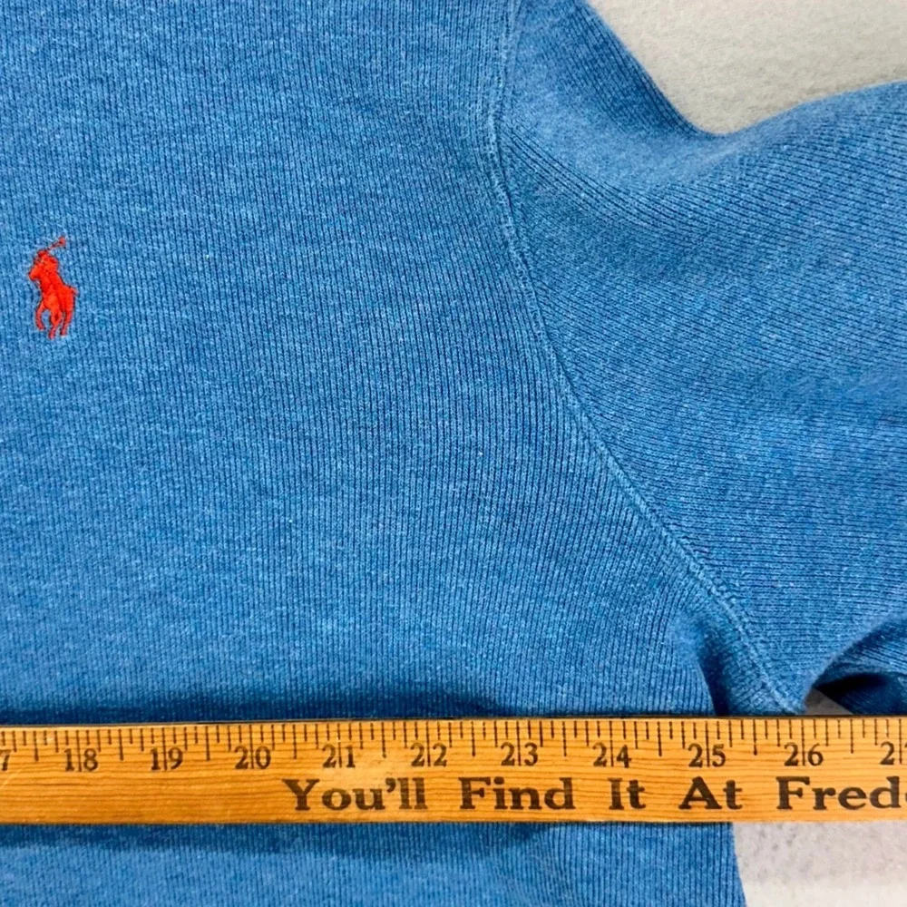 Polo Ralph Lauren Sweatshirt Mens XXL Blue Estate Rib 1/4 Zip‎ Pullover Preppy